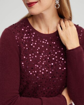 Cashmere Sequin Crew Neck Sweater click to view larger image.