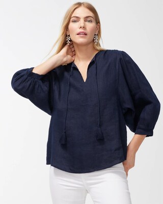 Linen Popover Blouse