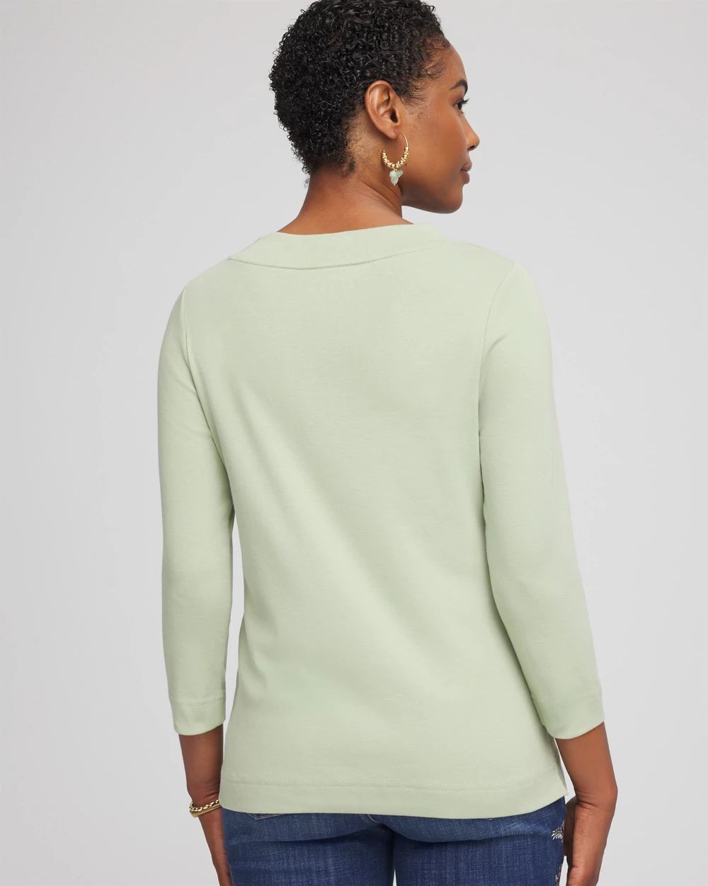 Pima Cotton 3/4 Sleeve Tee click to view larger image.