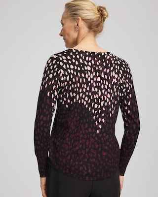 Ella Printed V-Neck Sweater click to view larger image.