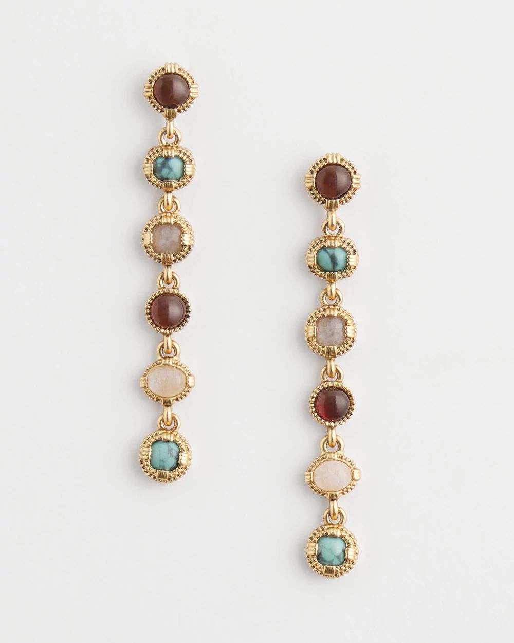 Multi-Color Linear Drop Earrings