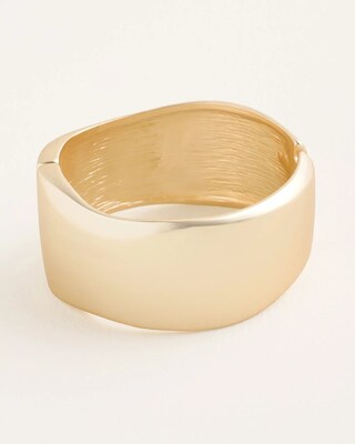 Matte Goldtone Wide Cuff Bracelet