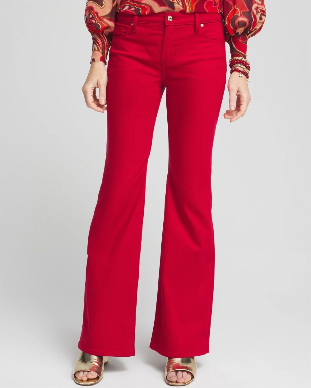 Petite Girlfriend Flared Leg Jeans