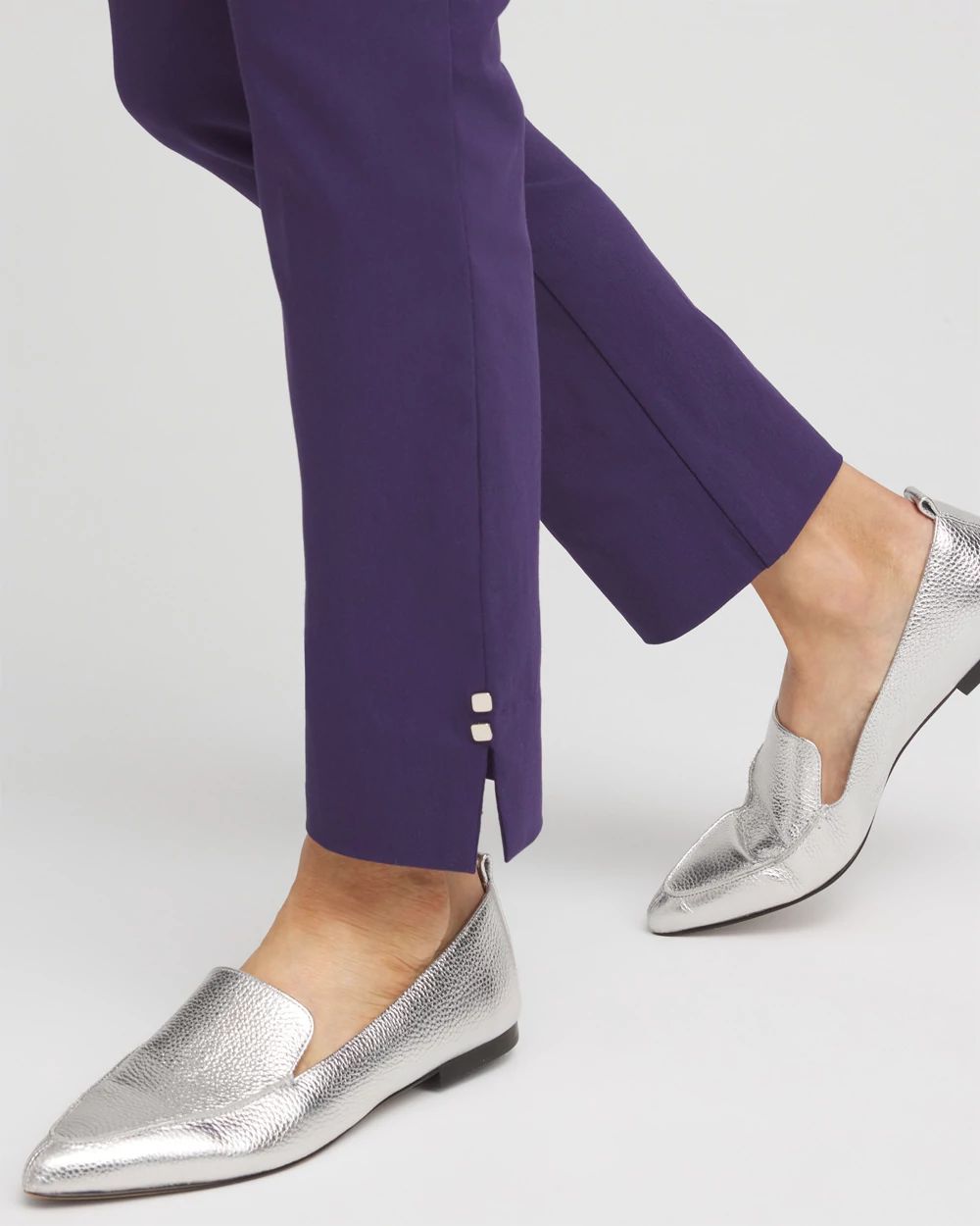 Petite Brigitte Rivet Slit Ankle Pants