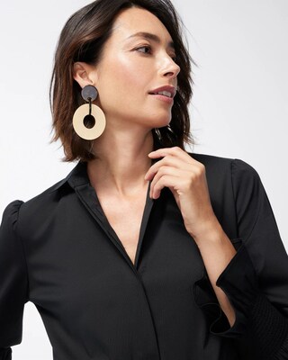 Poplin Tiered Shirt Dress
