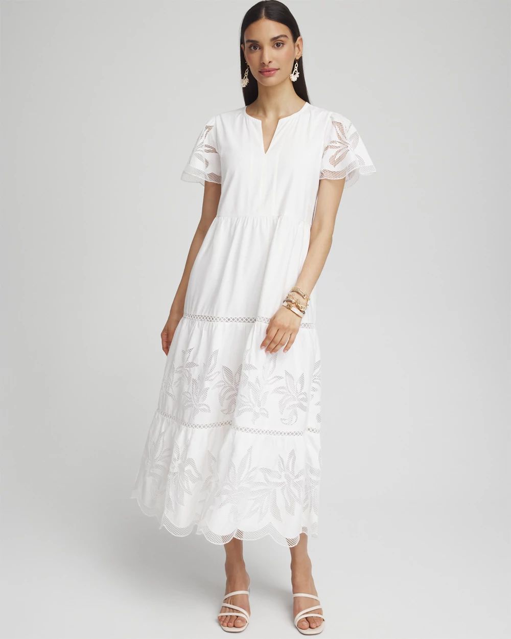 Eyelet Lace Inset Maxi Dress