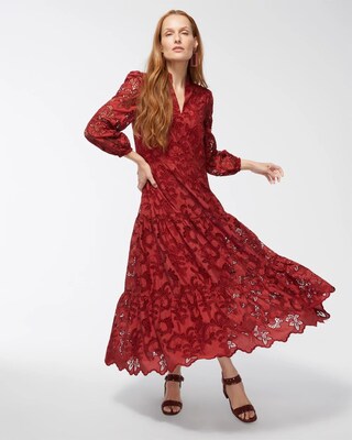 Lace Tiered Midi Dress