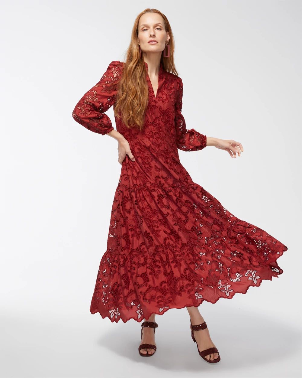 Lace Tiered Midi Dress