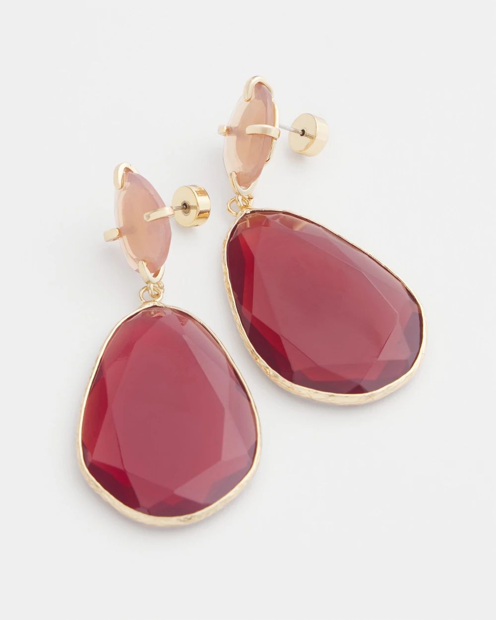 Pink Gem Drop Earrings
