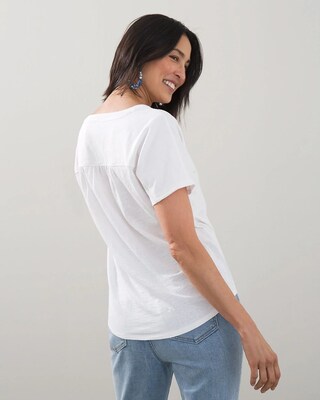 Linen Stretch Henley Tee