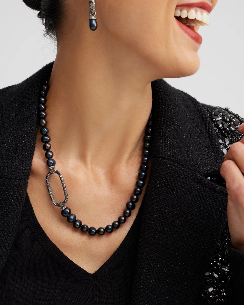 Fresh Water Pearl Pavé Necklace