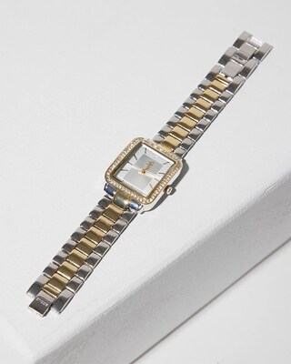 Mixed Metal Tank Watch