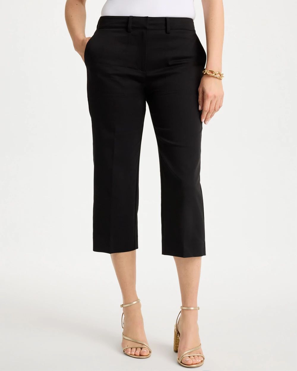 Emme Sateen Straight Capri Pants