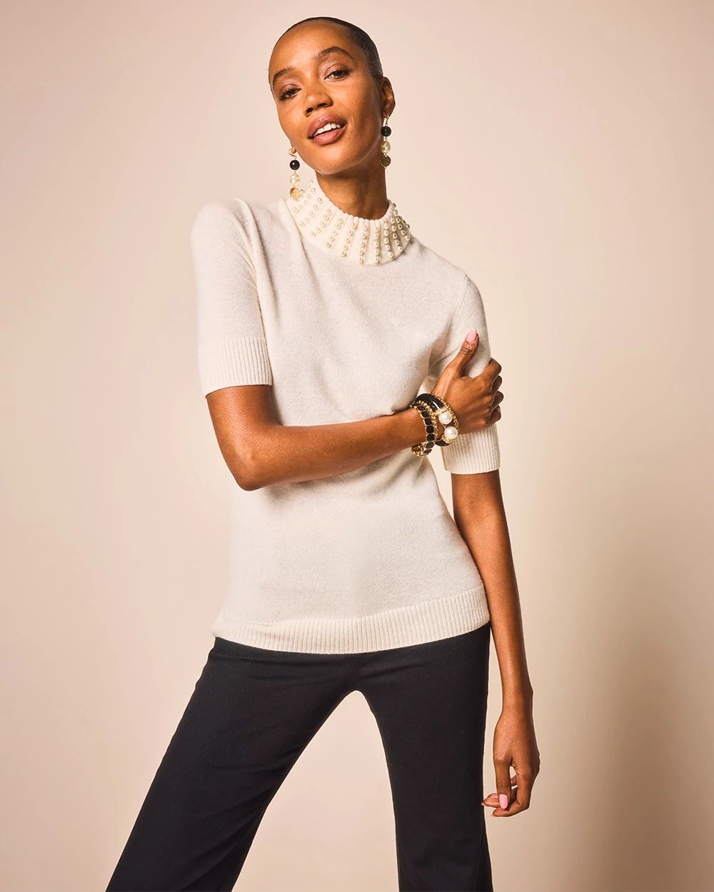 Cashmere Pearl Mockneck Sweater | Chico's