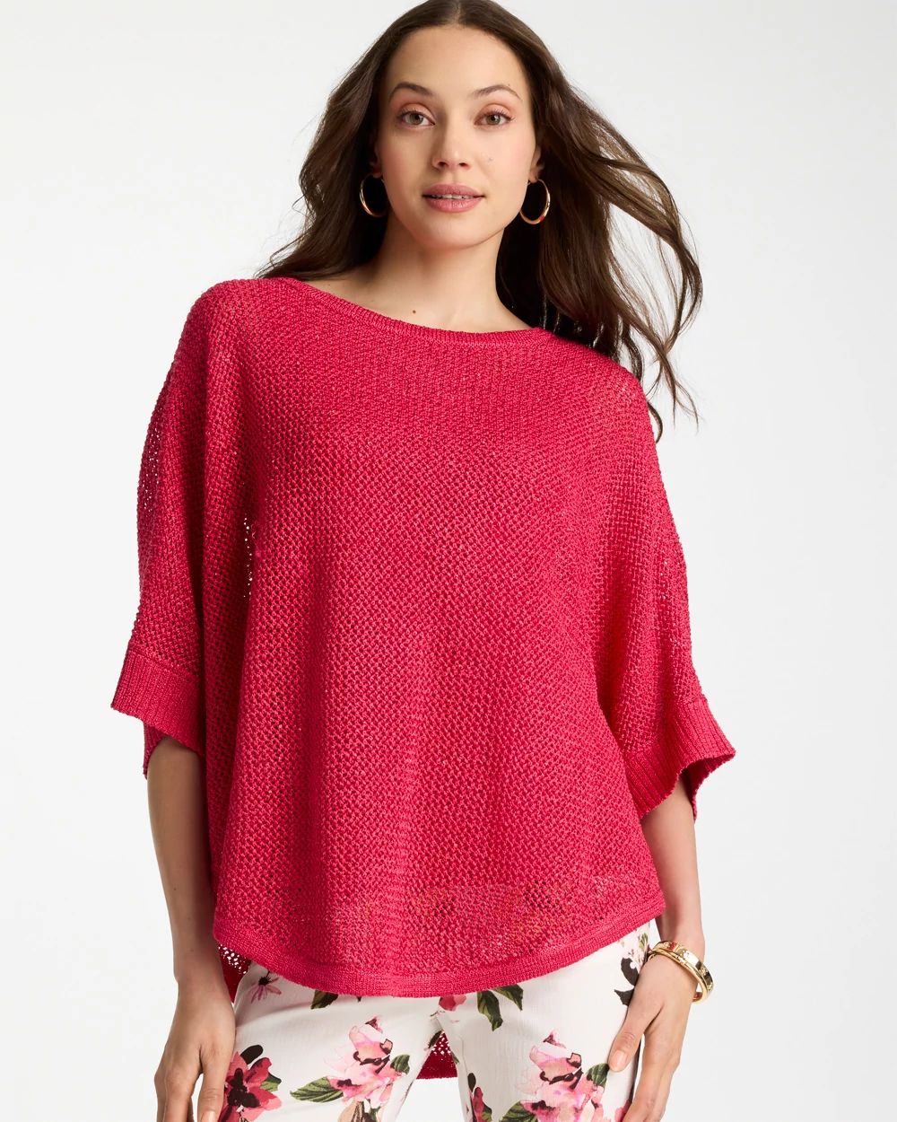 Boatneck Rounded Hem Poncho