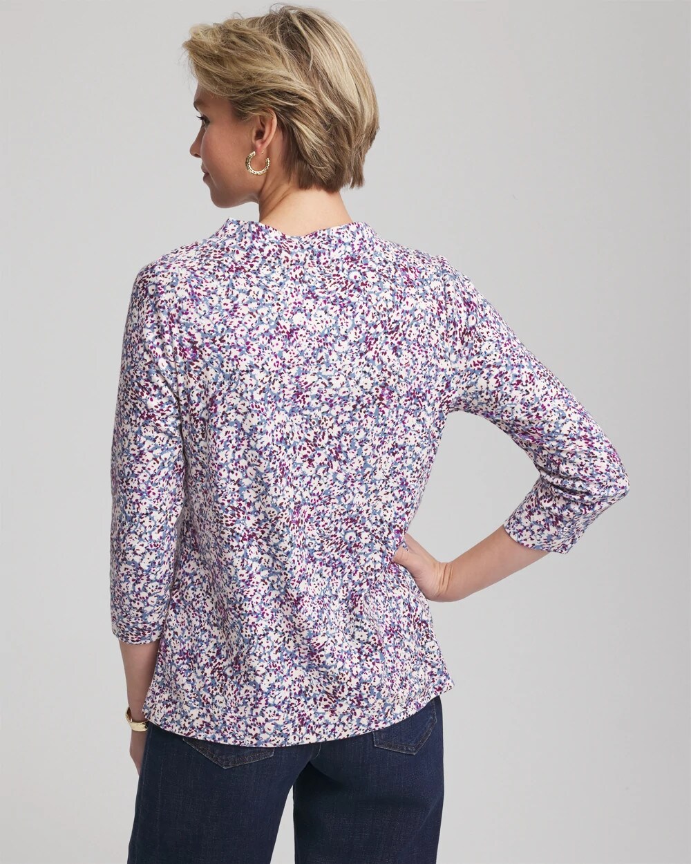 Printed Pima 3/4 Sleeve Tee