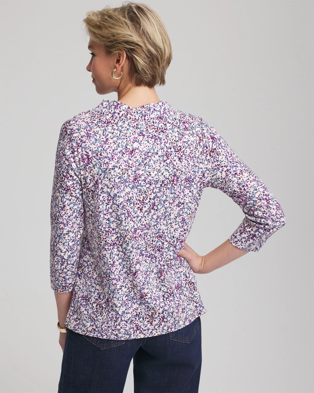 Printed Pima 3/4 Sleeve Tee click to view larger image.