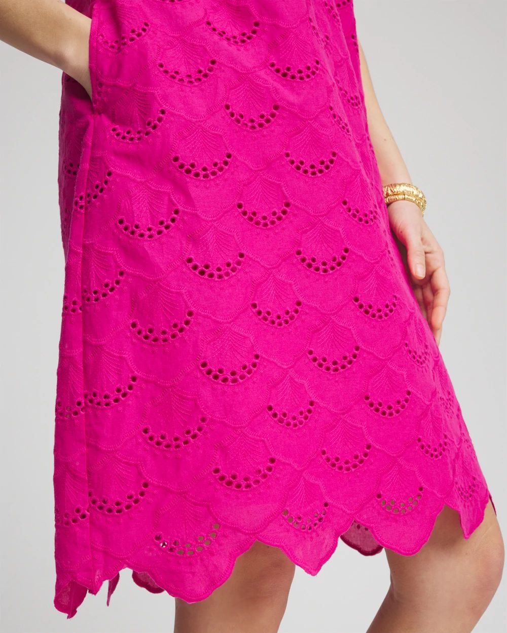 Eyelet Popover Dress