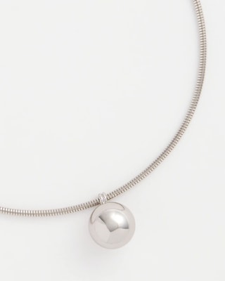 Silver Bead Collar Necklace click to view larger image.