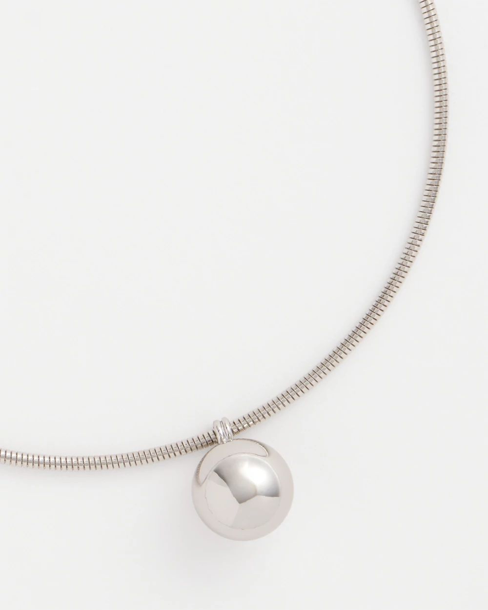 Silver Bead Collar Necklace