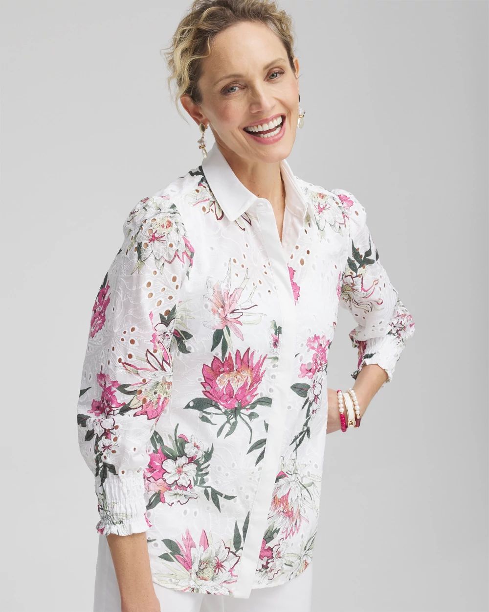 Floral Eyelet Shirt