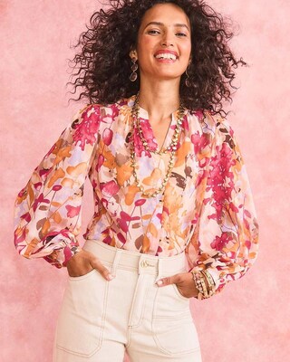 Split-Neck Blouse