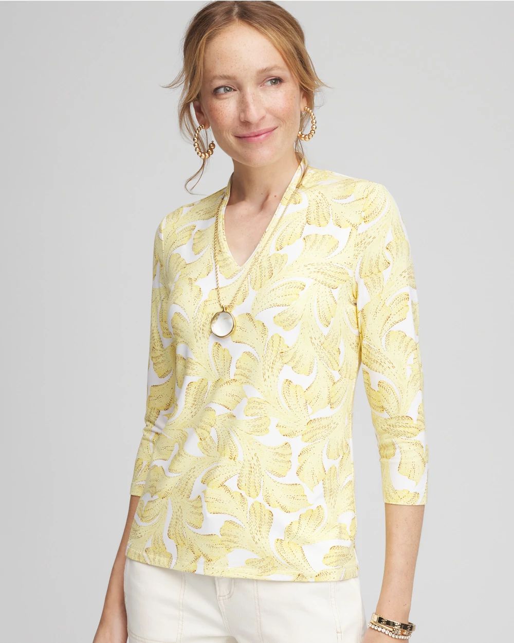 Touch of Cool™ Floral V-Neck Top