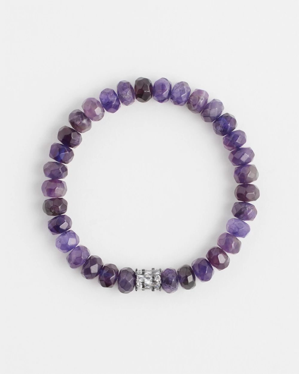Amethyst Pavé Barrel Stretch Bracelet