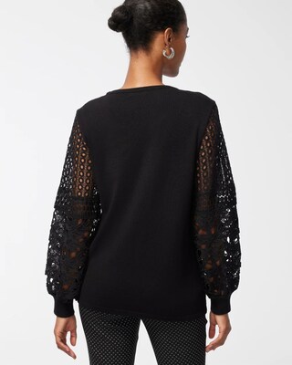 Cutwork Sleeve Pullover Sweater