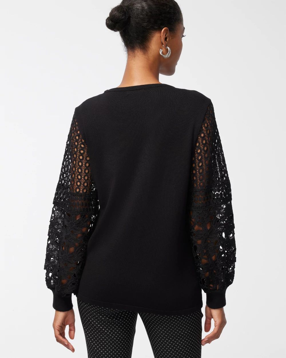 Cutwork Sleeve Pullover Sweater