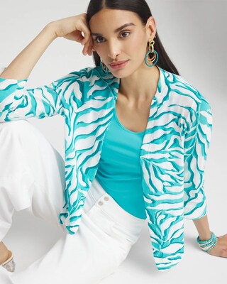 Summer Romance Palms Short Cardigan