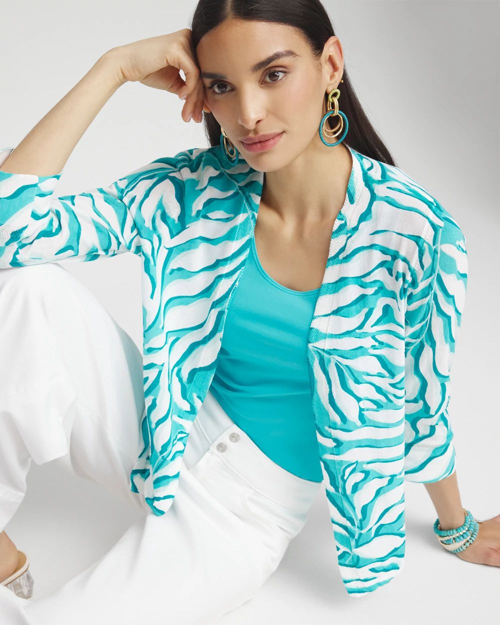 Summer Romance Palms Short Cardigan