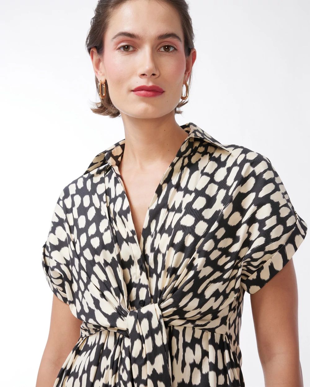 Black Label Poplin Two Tone Bow Dress