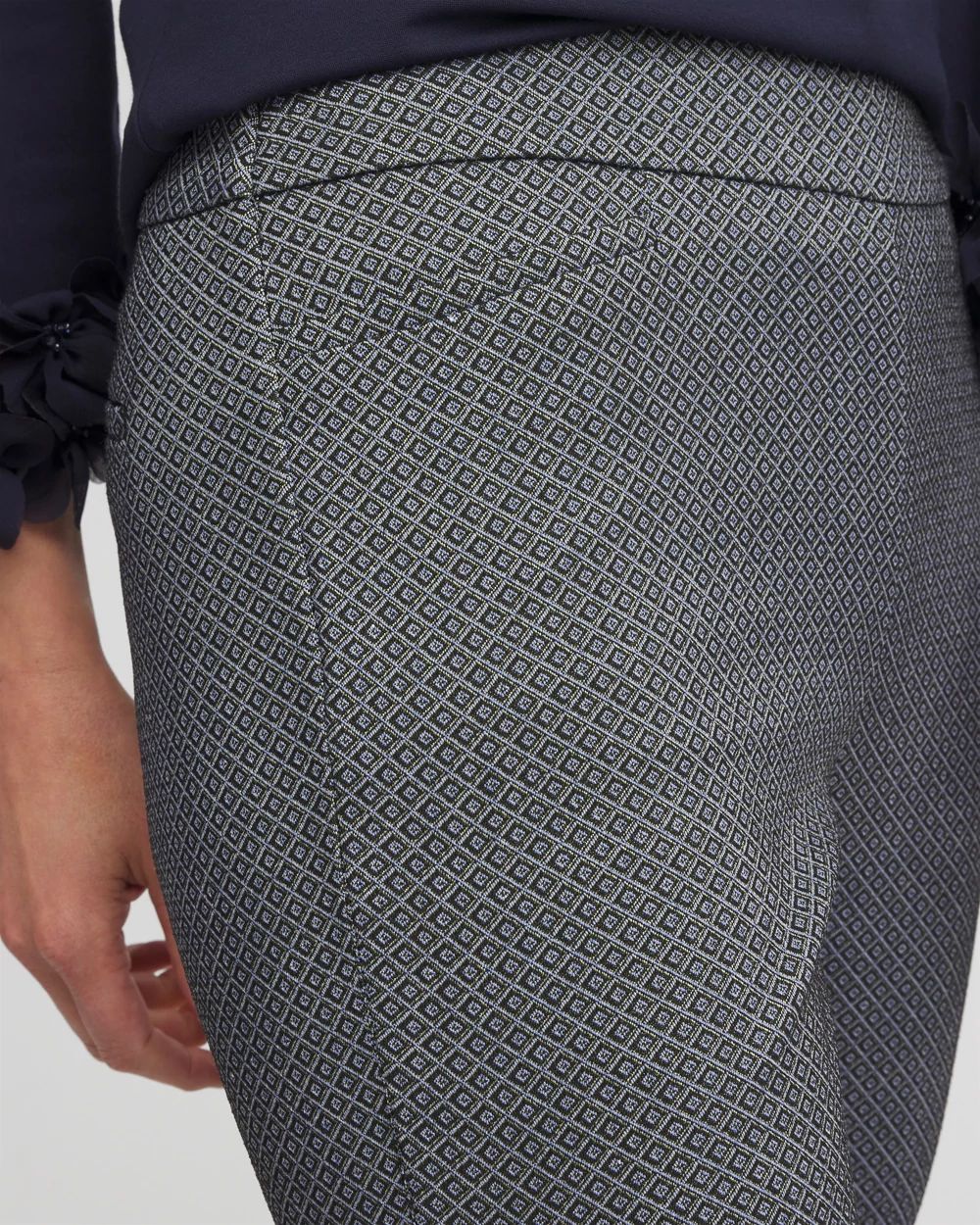 Brigitte Diamond Print Slim Ankle Pants
