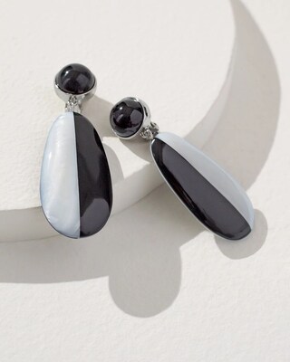 Black and White Shell Earrings