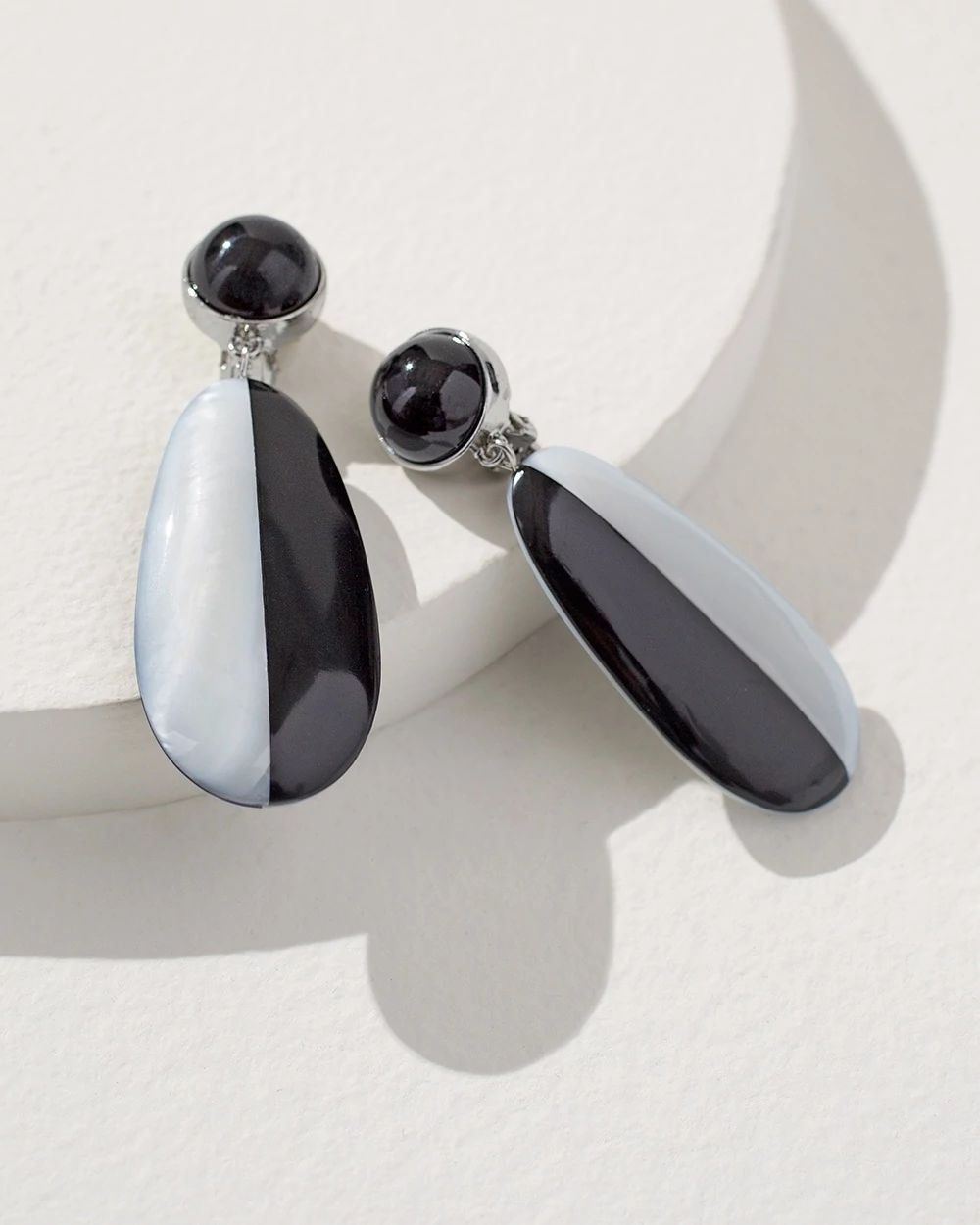 Black and White Shell Earrings