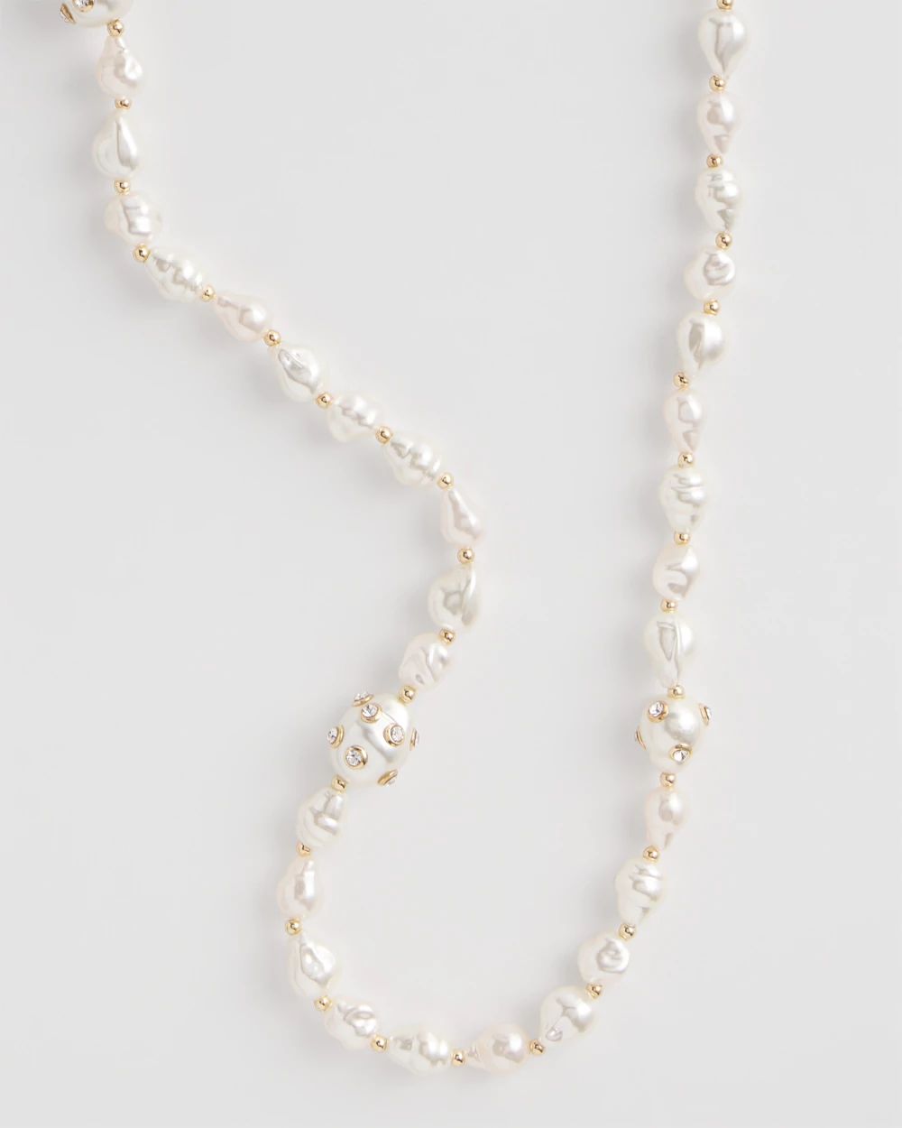 Long Faux Pearl Necklace