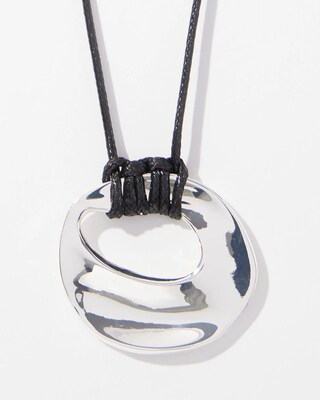 Adjustable Silver Tone Pendant Necklace
