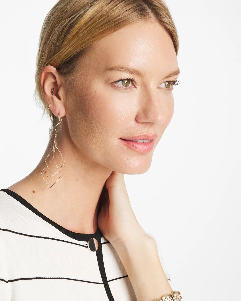 Diamond Shaped Linear Earrings click to view larger image.