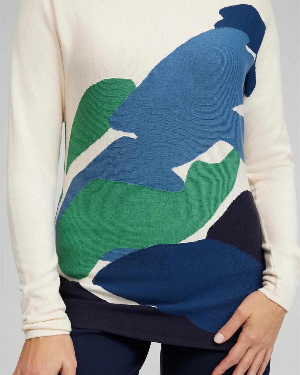 Intarsia Dolman Pullover Sweater