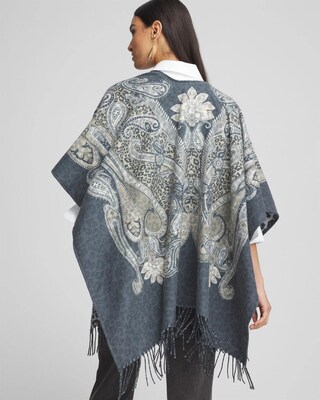 Paisley Leopard Reversible Ruana click to view larger image.