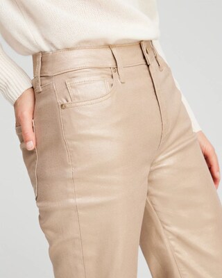 Coated High Rise Straight Crops