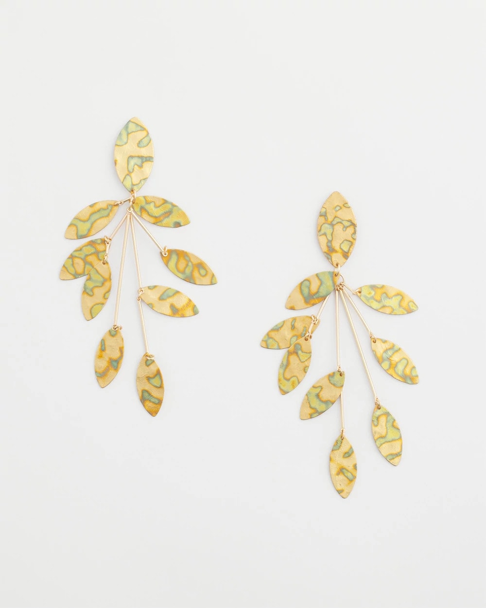 Golden Marble Petal Drop Earrings