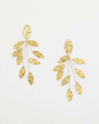 Golden Marble Petal Drop Earrings