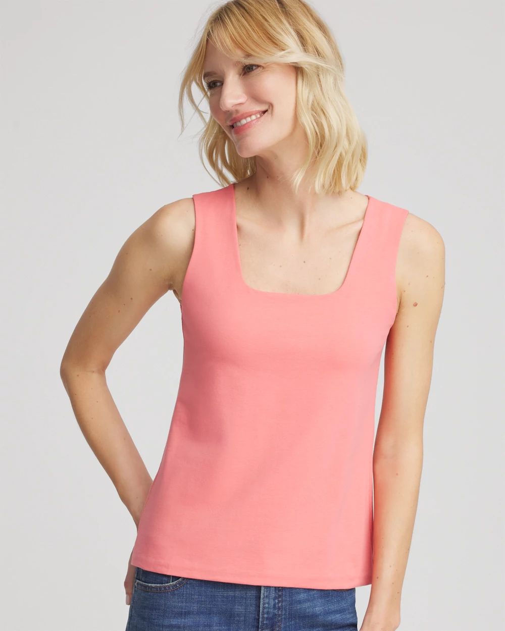 Jersey Knit Square-Neck Tank