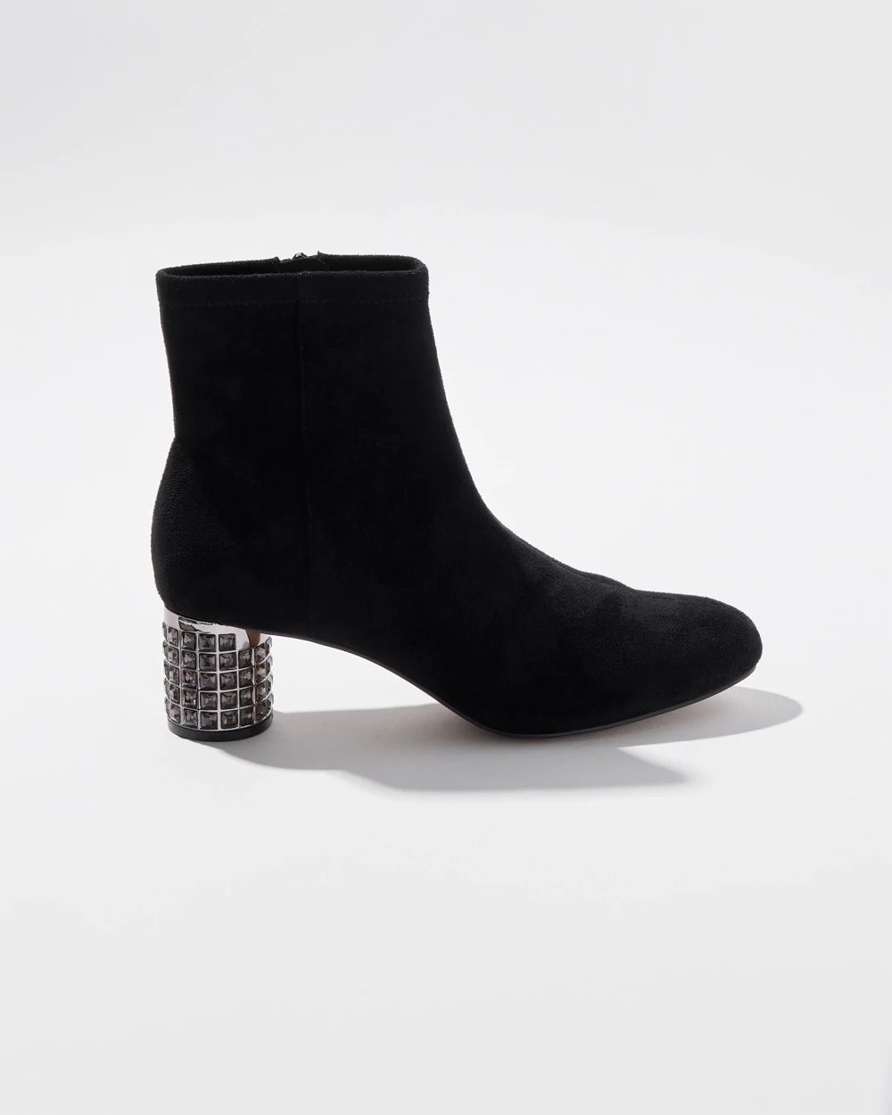 Vegan Suede Embellished Booties