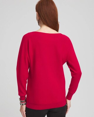 Floral Sequin Dolman Sleeve Sweater click to view larger image.