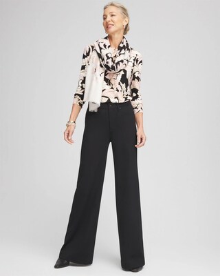 Petite High Rise Wide Leg Ponte Pants click to view larger image.