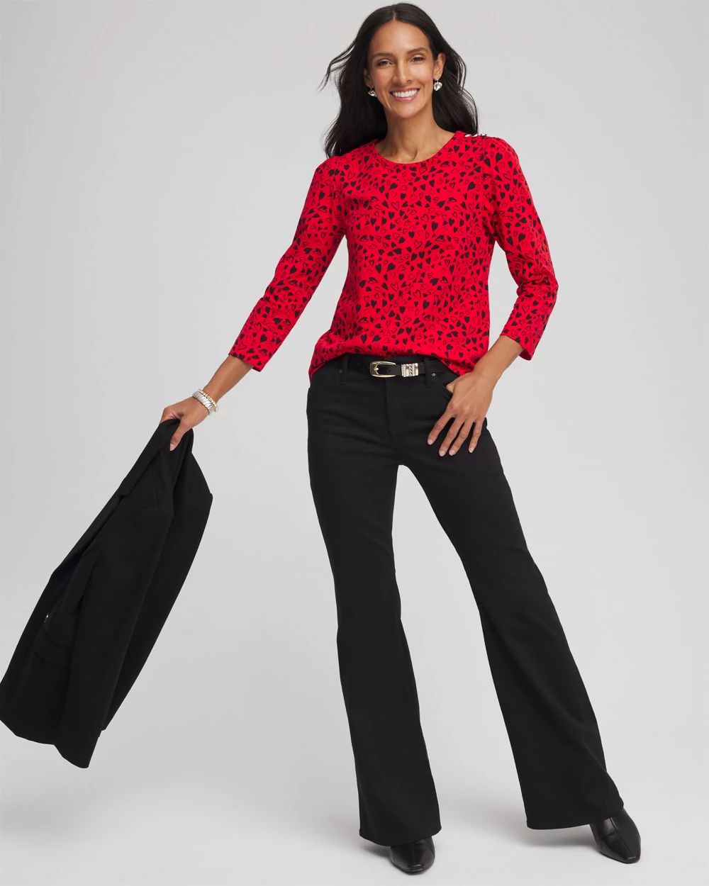 Lover Girl Button Heart Tee click to view larger image.