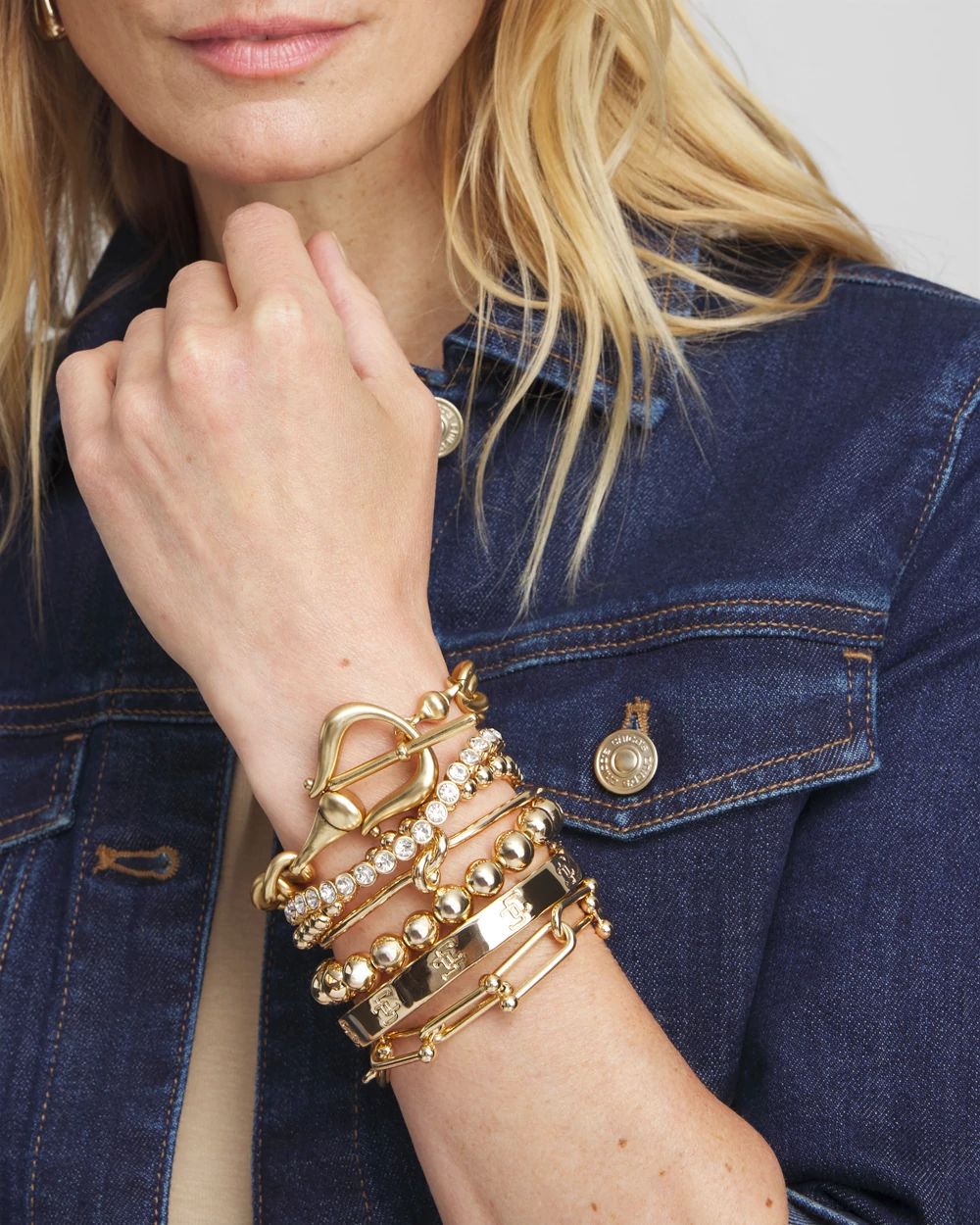 Gold Tone Horsebit Bracelet